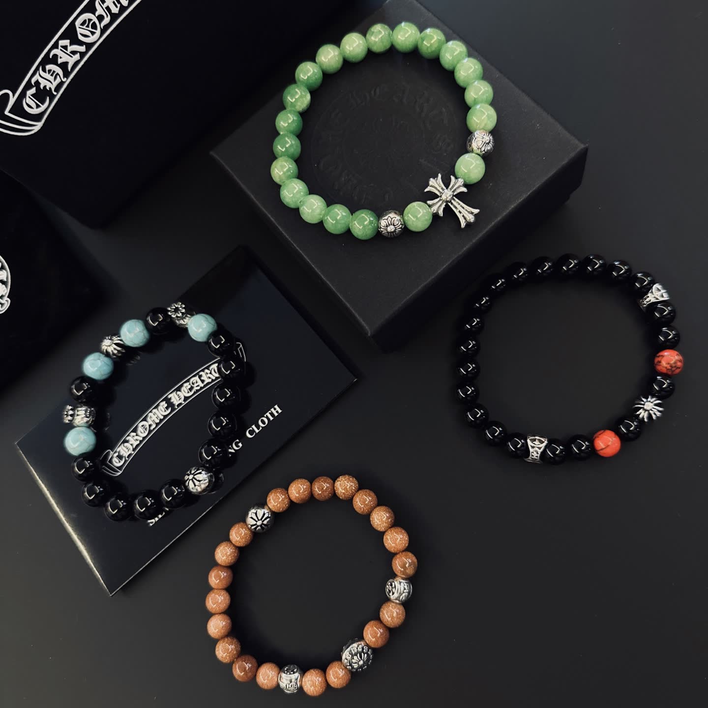 Chrome Hearts Beaded Bracelet Set